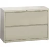 Lorell 2 Drawer Lateral File Cabinet, Letter/Legal/A4, 42" Wide, Putty