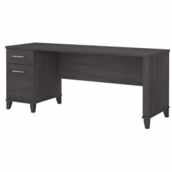 Bush Furniture Somerset 72W Office Desk With Drawers In Storm Gray