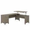 Bush Furniture Somerset 72W 3 Position Sit To Stand L Shaped Desk In Ash Gray