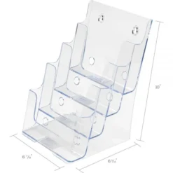 Deflecto 4-Compartment DocuHolder, Booklet Size, 6.88w X 6.25d X 10h, Clear -office furniture sale 29612f3db61ff1f6bab39801beb76c34a7