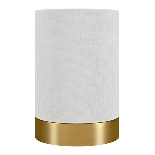 Piper 9" Tall Uplight Mini Lamp With Fabric Shade In Brass/White 1 Piper 9" Tall Uplight Mini Lamp With Fabric Shade In Brass/White