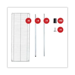 Alera NSF Certified 6-Shelf Wire Shelving Kit, 48w X 18d X 72h, Silver -office furniture sale 2a066504c616e729dc797416d2faed1fd4