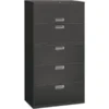 HON 600 Series Five-Drawer Lateral File, Letter/Legal/A4, 36w X 18d, Charcoal