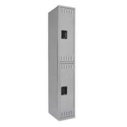Tennsco Double Tier Locker, Single Stack, 12w X 18d X 72h, Medium Gray