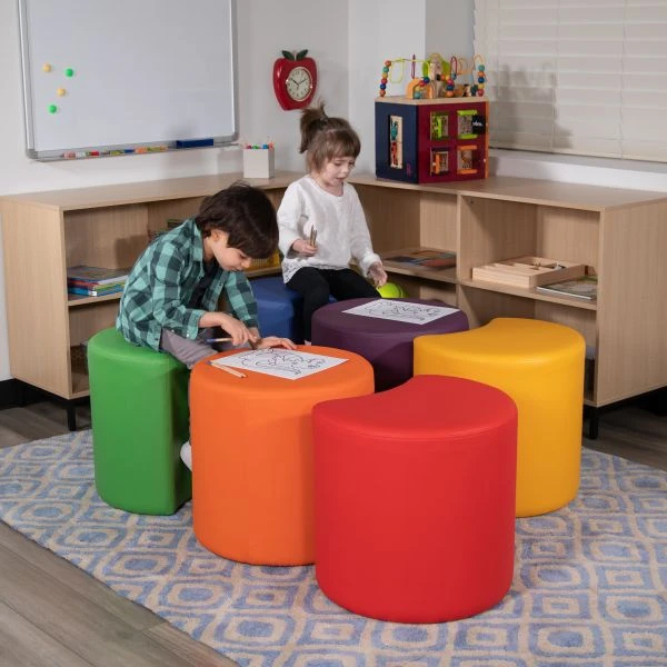 Nicholas Soft Seating Flexible Moon For Classrooms And Common Spaces - 18" Seat Height (Red) 3 Nicholas Soft Seating Flexible Moon For Classrooms And Common Spaces - 18" Seat Height (Red) - Image 3