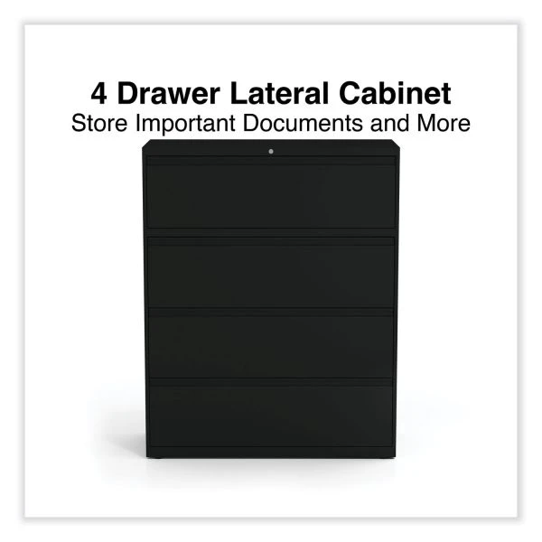 Alera Lateral File, 4 Legal/Letter-Size File Drawers, Black, 42" X 18.63" X 52.5" 6 Alera Lateral File, 4 Legal/Letter-Size File Drawers, Black, 42" X 18.63" X 52.5" - Image 6