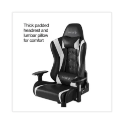 Emerge Vartan Bonded Leather Gaming Chair, Supports Up To 275 Lbs, White/Black Seat, White/Black Back, Black Base -office furniture sale 2b56516c5824055c4318f7ee0e39161d19
