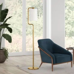 Rotolo 62" Tall Floor Lamp With Fabric Shade In Brass/White 10 Rotolo 62" Tall Floor Lamp With Fabric Shade In Brass/White -office furniture sale 2b7adbf84ff29f473bd6dc4df76089cc17