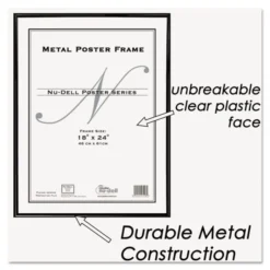 NuDell Metal Poster Frame, Plastic Face, 18 X 24, Black -office furniture sale 2b7d47dc06ac25a9795d7130aee5b54306