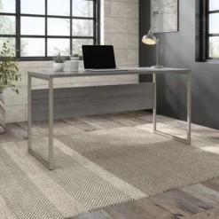 Bush Business Furniture Hybrid 60W X 24D Computer Table Desk With Metal Legs In Platinum Gray -office furniture sale 2ba67ace194e10fc91c7cd4c6876628eed