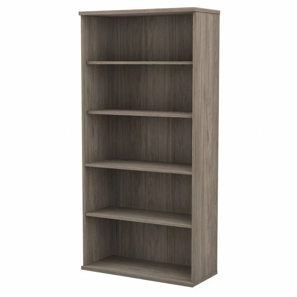 Bush Business Furniture Hybrid Tall 5 Shelf Bookcase In Modern Hickory 1 Bush Business Furniture Hybrid Tall 5 Shelf Bookcase In Modern Hickory