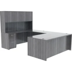 Lorell Weathered Charcoal Laminate Desking Hutch -office furniture sale 2c09ff7da36df663ccbe195cc47cbdc1ed