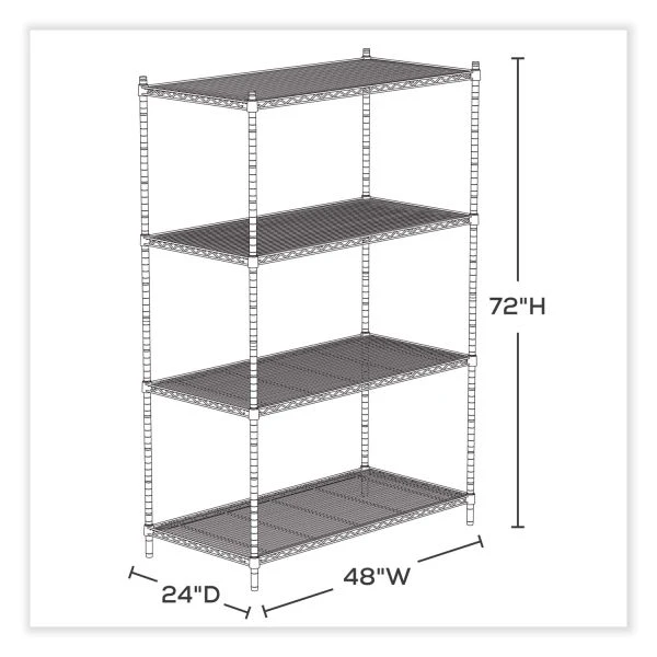 Safco 5294GR Industrial Wire Shelving 4 Safco 5294GR Industrial Wire Shelving - Image 4