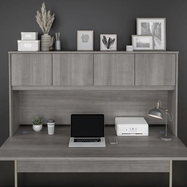 Bush Business Furniture Hybrid 72W Desk Hutch In Platinum Gray 3 Bush Business Furniture Hybrid 72W Desk Hutch In Platinum Gray - Image 3