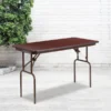 Frankie 4-Foot Mahogany Melamine Laminate Folding Banquet Table