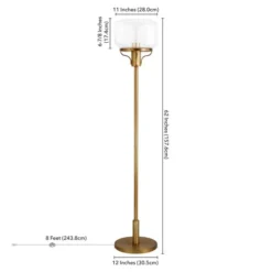 Tatum Globe & Stem Floor Lamp With Glass Shade In Brushed Brass/Seeded -office furniture sale 2ce9fd0310ee52203cfeb61235c2344e16