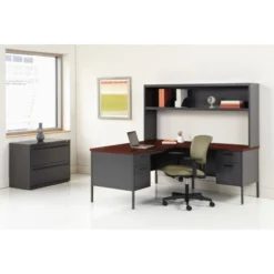 HON Metro Classic Series Left Pedestal "L" Workstation Desk, 66" X 30" X 29.5", Mahogany/Charcoal 10 HON Metro Classic Series Left Pedestal "L" Workstation Desk, 66" X 30" X 29.5", Mahogany/Charcoal -office furniture sale 2d2bafdf843369870c8f3870278bf8f423
