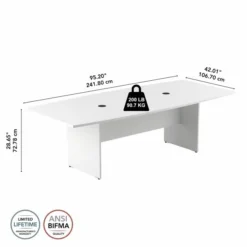 Bush Business Furniture 96W X 42D Boat Shaped Conference Table With Wood Base In White 12 Bush Business Furniture 96W X 42D Boat Shaped Conference Table With Wood Base In White -office furniture sale 2d424edd49ab5c733ef10fd008831d4c7d