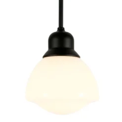 Brooks 8.12" Wide Pendant With Glass Shade In Blackened Bronze /White Milk -office furniture sale 2d59d95549a329419e9308ff2dbda8f1e0