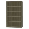 Safco Medina Series Laminate Five-Shelf Bookcase, 36w X 13d X 68h, Gray Steel