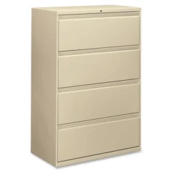 HON 800 Series Four-Drawer Lateral File, Letter/Legal/A4, 36w X 18d X 52.5h, Putty