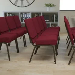 Flash Furniture Burgundy Fabric Big & Tall Church Chair