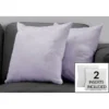 Monarch Specialties Pillows, Set Of 2, 18 X 18 Square, Insert Included, Decorative Throw, Accent, Sofa, Couch, Bedroom, Purple Hypoallergenic Polyester, Modern