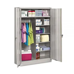 Tennsco Jumbo Combination Steel Storage Cabinet, 48w X 24d X 78h, Light Gray
