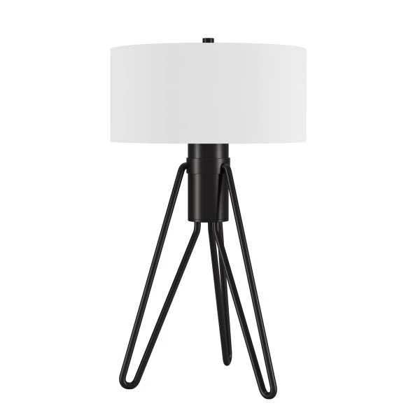 Floyd 25" Tall 2-Light Table Lamp With Fabric Shade In Blackened Bronze/White 1 Floyd 25" Tall 2-Light Table Lamp With Fabric Shade In Blackened Bronze/White