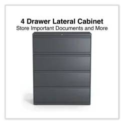Alera Lateral File, 4 Legal/Letter/A4/A5-Size File Drawers, Charcoal, 42" X 18.63" X 52.5" -office furniture sale 304e290722ccbd4263ba76c9cb7340464d