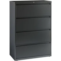 Lorell 4-Drawer Lateral File, Legal/Letter/A4, 36" Wide, Charcoal