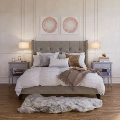 Harlow 29" Tall Table Lamp With Fabric Shade In Clear Glass/Brass/White -office furniture sale 30e63bd26c31a108bee0e9abaebf053c2a