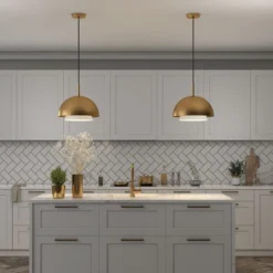 Octavia 15.75" Wide Pendant With Metal/Glass Shade In Brass/Brass And White -office furniture sale 30f894a44de0d758905d1b6216c899459f