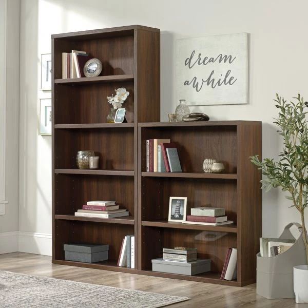 Sauder Optimum Bookcase, 45"H, 3 Shelves, Spiced Mahogany 7 Sauder Optimum Bookcase, 45"H, 3 Shelves, Spiced Mahogany - Image 7