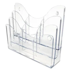 Deflecto 3-Tier Document Organizer W/6 Removable Dividers, 14w X 3.5d X 11.5h, Clear -office furniture sale 3161e6eca329a46a2249ba641a3502af46