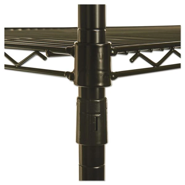 Alera NSF Certified Industrial Four-Shelf Wire Shelving Kit, 48w X 18d X 72h, Black 10 Alera NSF Certified Industrial Four-Shelf Wire Shelving Kit, 48w X 18d X 72h, Black - Image 10