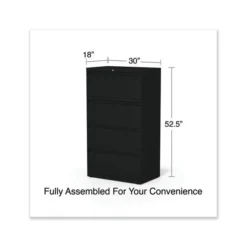 Alera Lateral File, 4 Legal/Letter-Size File Drawers, Black, 30" X 18.63" X 52.5" -office furniture sale 31f91b87823e45f4b9b87ec114cd2f6d73