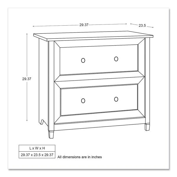 Sauder Edgewater Collection Lateral File Cabinet, 2 Legal/Letter-Size File Drawers, Estate Black, 33.25" X 23.5" X 29.38" 4 Sauder Edgewater Collection Lateral File Cabinet, 2 Legal/Letter-Size File Drawers, Estate Black, 33.25" X 23.5" X 29.38" - Image 4