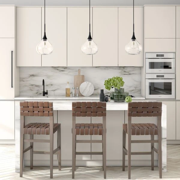 Ida 9.5" Wide Pendant With Glass Shade In Matte Black/Clear 5 Ida 9.5" Wide Pendant With Glass Shade In Matte Black/Clear - Image 5