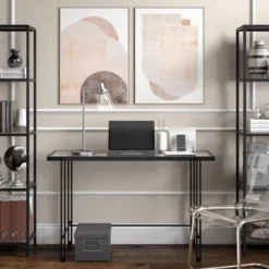 Granville 21" Tall Table Lamp With Glass Shade In Brushed Nickel/Clear -office furniture sale 3277b4da3196f7c31afa9437293067e7bd