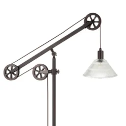 Descartes Pulley System Floor Lamp With Ribbed Glass Shade In Blackened Bronze/Clear 11 Descartes Pulley System Floor Lamp With Ribbed Glass Shade In Blackened Bronze/Clear -office furniture sale 32a8bba4af21a5ac354e1175415dd2bcd8