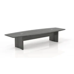 MayLine Aberdeen Series Gray Steel Tf Laminate 12' Conference Table, Boat Surface