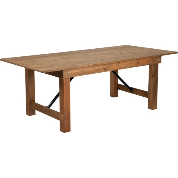 HERCULES Series 7' X 40" Rectangular Antique Rustic White Solid Pine Folding Farm Table 1 HERCULES Series 7' X 40" Rectangular Antique Rustic White Solid Pine Folding Farm Table