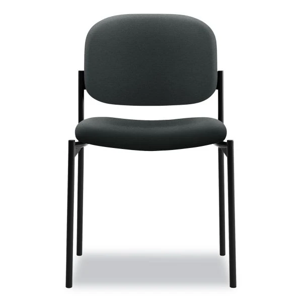 HON VL606 Stacking Guest Chair Without Arms, Fabric Upholstery, 21.25" X 21" X 32.75", Charcoal Seat, Charcoal Back, Black Base 2 HON VL606 Stacking Guest Chair Without Arms, Fabric Upholstery, 21.25" X 21" X 32.75", Charcoal Seat, Charcoal Back, Black Base - Image 2