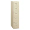 HON 310 Series 5-Drawer Vertical Metal File Cabinet, Letter, 60" Height, Full-Suspension, Putty
