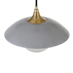 Alvia 14.5" Wide Pendant With Metal/Glass Shade In Cool Gray/Brass/Clear -office furniture sale 33e50a22afadf905a609a480ece175da23