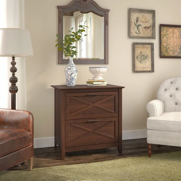 Bush Furniture Key West 2 Drawer Lateral File Cabinet In Bing Cherry 4 Bush Furniture Key West 2 Drawer Lateral File Cabinet In Bing Cherry - Image 4