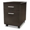 Linea Italia Trento Line Mobile Pedestal File, Left Or Right, 2-Drawers: Box/File, Legal/Letter, Mocha, 16.5" X 19.75" X 23.63"