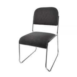 Sled-Base Padded Fabric Seat, Fabric Back Stacking Chair 22" Seat Width, Black Seat/Chrome Frame, Quantity: 1 -office furniture sale 342e80f7b72fdaa3e76a5cd7451db2b896