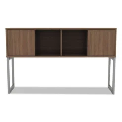 Alera Open Office Desk Series Hutch, 59w X 15d X 36.38h, Modern Walnut -office furniture sale 3478be80fb2b84e650108a5bac815d10e4